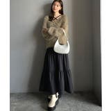 二度見の華やかさ。シャギーニット×ティアードキャミワンピースセット | Classical Elf | 詳細画像17