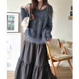 二度見の華やかさ。シャギーニット×ティアードキャミワンピースセット | Classical Elf | 詳細画像23