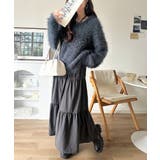 二度見の華やかさ。シャギーニット×ティアードキャミワンピースセット | Classical Elf | 詳細画像24