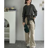 ニュアンスカラーで垢抜けお洒落♪綿100％ガゼット付きワッフルロンT（長袖） | Classical Elf  | 詳細画像20 