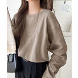 ニュアンスカラーで垢抜けお洒落♪綿100％ガゼット付きワッフルロンT（長袖） | Classical Elf  | 詳細画像21 