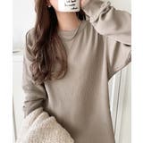 ニュアンスカラーで垢抜けお洒落♪綿100％ガゼット付きワッフルロンT（長袖） | Classical Elf  | 詳細画像24 