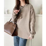 ニュアンスカラーで垢抜けお洒落♪綿100％ガゼット付きワッフルロンT（長袖） | Classical Elf  | 詳細画像27 