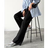 大人脚長シルエット♪ダンボール素材ピンタックフレアパンツ | Classical Elf  | 詳細画像1 