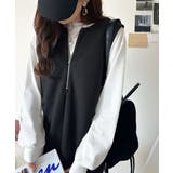 肉厚素材が気になるスタイルをカバー♪前後2wayダンボールハーフジップジャンプス… | Classical Elf  | 詳細画像6 