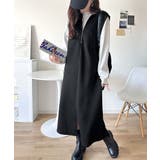 肉厚素材が気になるスタイルをカバー♪前後2wayダンボールハーフジップジャンプス… | Classical Elf  | 詳細画像7 