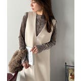 ベージュ | 肉厚素材が気になるスタイルをカバー♪前後2wayダンボールハーフジップジャンプス… | Classical Elf 