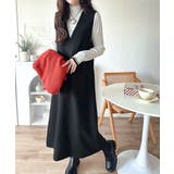 肉厚素材が気になるスタイルをカバー♪前後2wayダンボールハーフジップジャンプス… | Classical Elf  | 詳細画像2 