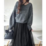 チャコール×ブラック | 褒められワンピ♪マルチwayニット×チュールワンピースセット（セットアイテム） | Classical Elf 