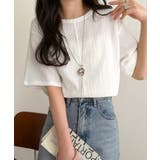 オフホワイト | 軽やか涼感、さらり抜け感。楊柳ベーシックTシャツ(半袖) | Classical Elf 