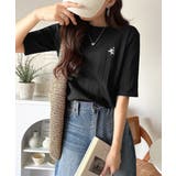 品よく、すっと、毎日に馴染む。オーガニックコットンランダムリブ胸元刺繍Tシャツ（… | Classical Elf  | 詳細画像12 