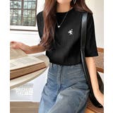 品よく、すっと、毎日に馴染む。オーガニックコットンランダムリブ胸元刺繍Tシャツ（… | Classical Elf  | 詳細画像16 
