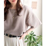 グレイッシュベージュ | ラフなのに品よく見える。軽やかぽこぽこフクレジャガードトップス（半袖） | Classical Elf 