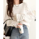 オフホワイト | 程よい甘さが可愛い。袖メロウシャーリングタックブラウス(長袖) | Classical Elf