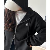 ブラック | 羽織って暖か、さらりと洒落感。胸元ワンポイント刺繍裏起毛ダブルジップパーカー | Classical Elf 