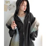 羽織って暖か、さらりと洒落感。胸元ワンポイント刺繍裏起毛ダブルジップパーカー | Classical Elf  | 詳細画像21 