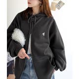 羽織って暖か、さらりと洒落感。胸元ワンポイント刺繍裏起毛ダブルジップパーカー | Classical Elf  | 詳細画像24 