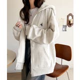 羽織って暖か、さらりと洒落感。胸元ワンポイント刺繍裏起毛ダブルジップパーカー | Classical Elf  | 詳細画像27 