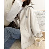 羽織って暖か、さらりと洒落感。胸元ワンポイント刺繍裏起毛ダブルジップパーカー | Classical Elf  | 詳細画像28 