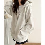 羽織って暖か、さらりと洒落感。胸元ワンポイント刺繍裏起毛ダブルジップパーカー | Classical Elf  | 詳細画像32 