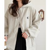 羽織って暖か、さらりと洒落感。胸元ワンポイント刺繍裏起毛ダブルジップパーカー | Classical Elf  | 詳細画像33 