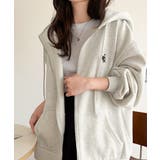 羽織って暖か、さらりと洒落感。胸元ワンポイント刺繍裏起毛ダブルジップパーカー | Classical Elf  | 詳細画像34 