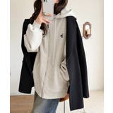 羽織って暖か、さらりと洒落感。胸元ワンポイント刺繍裏起毛ダブルジップパーカー | Classical Elf  | 詳細画像35 