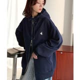 羽織って暖か、さらりと洒落感。胸元ワンポイント刺繍裏起毛ダブルジップパーカー | Classical Elf  | 詳細画像37 