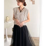 ヘルシーな肌見せで、あざと魅せ。フリンジニット×フレアーチュールワンピースセット… | Classical Elf  | 詳細画像8 