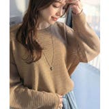 ベージュ | 品のある透け感で、さりげない存在感を♪レーシージャガードドルマントップス(長袖) | Classical Elf 