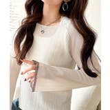 アイボリー | 透き通る気品を、日常に。ランダムタックシアー袖フレア長袖トップス | Classical Elf