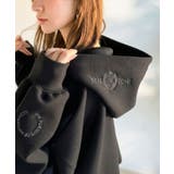 ブラック | 悩まずお洒落、着るだけでサマになる。クロップドワイドダンボール切替パーカー（長袖… | Classical Elf 