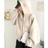 悩まずお洒落、着るだけでサマになる。クロップドワイドダンボール切替パーカー（長袖… | Classical Elf  | 詳細画像27 