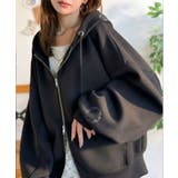 悩まずお洒落、着るだけでサマになる。クロップドワイドダンボール切替パーカー（長袖… | Classical Elf  | 詳細画像2 