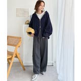 バランスの良い丈感でさりげなくスタイルアップ♪クロップドワイド裏起毛切り替えパー… | Classical Elf | 詳細画像39