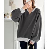 今っぽさは、色でつくる。オーバーサイズ配色ワッフルプルオーバー | Classical Elf  | 詳細画像22 