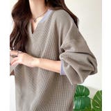 今っぽさは、色でつくる。オーバーサイズ配色ワッフルプルオーバー | Classical Elf  | 詳細画像34 