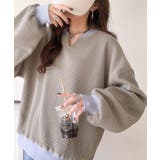 今っぽさは、色でつくる。オーバーサイズ配色ワッフルプルオーバー | Classical Elf  | 詳細画像35 