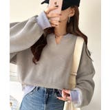 モカ | 今っぽさは、色でつくる。オーバーサイズ配色ワッフルプルオーバー | Classical Elf 