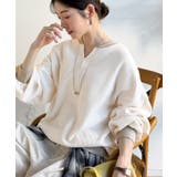 今っぽさは、色でつくる。オーバーサイズ配色ワッフルプルオーバー | Classical Elf  | 詳細画像1 