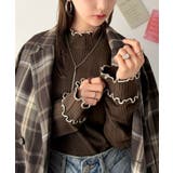 甘さ控えめ、配色メロウがイマドキ。ダブルフリル使いリブニットプルオーバー(長袖) | Classical Elf | 詳細画像32