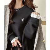 ちらっと覗くフリルで、いつものお洒落を格上げ♪袖先ドット柄フリル使い胸元刺繍入り… | Classical Elf | 詳細画像9