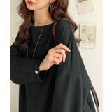 一枚で、品よく華奢見え。袖タック×マットゴールドボタン使い ボートネックポンチ素… | Classical Elf | 詳細画像10