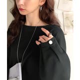 一枚で、品よく華奢見え。袖タック×マットゴールドボタン使い ボートネックポンチ素… | Classical Elf | 詳細画像12