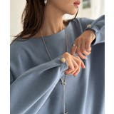 ダスティブルー | 一枚で、品よく華奢見え。袖タック×マットゴールドボタン使い ボートネックポンチ素… | Classical Elf