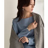 一枚で、品よく華奢見え。袖タック×マットゴールドボタン使い ボートネックポンチ素… | Classical Elf | 詳細画像47