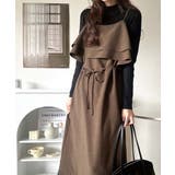 上品シルエットが大人可愛い。ダブルフリルキャミワンピース（ロング丈） | Classical Elf  | 詳細画像14 