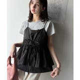 旬のレイヤードスタイルがこれ一着で即完成。ダブルリボン使いキャミ&ムーン刺繍半袖… | Classical Elf | 詳細画像15