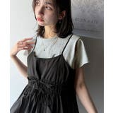 杢グレー | 旬のレイヤードスタイルがこれ一着で即完成。ダブルリボン使いキャミ&ムーン刺繍半袖… | Classical Elf