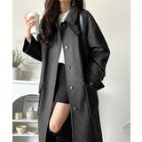 杢チャコール | ロング丈比翼ステンカラーコート | Classical Elf 